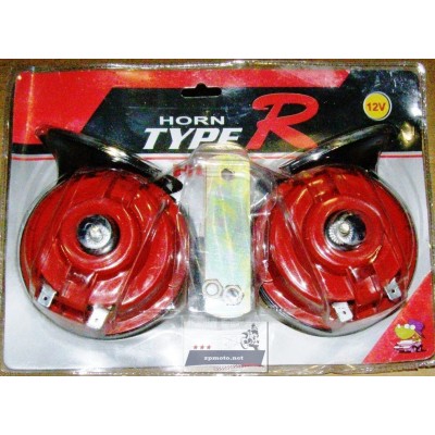 Сигналы улитка 2 шт. "Horn type R" 12 В Красные ИЖ Планета, Юпитер, Минск, Восход, Днепр (Мт), Урал, JAWA Ява 638, Active (Актив), Delta (Дэльта), Alpha (Альфа)
